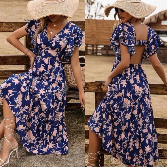 Boho floral print maxi dress - Picture 1 of 7